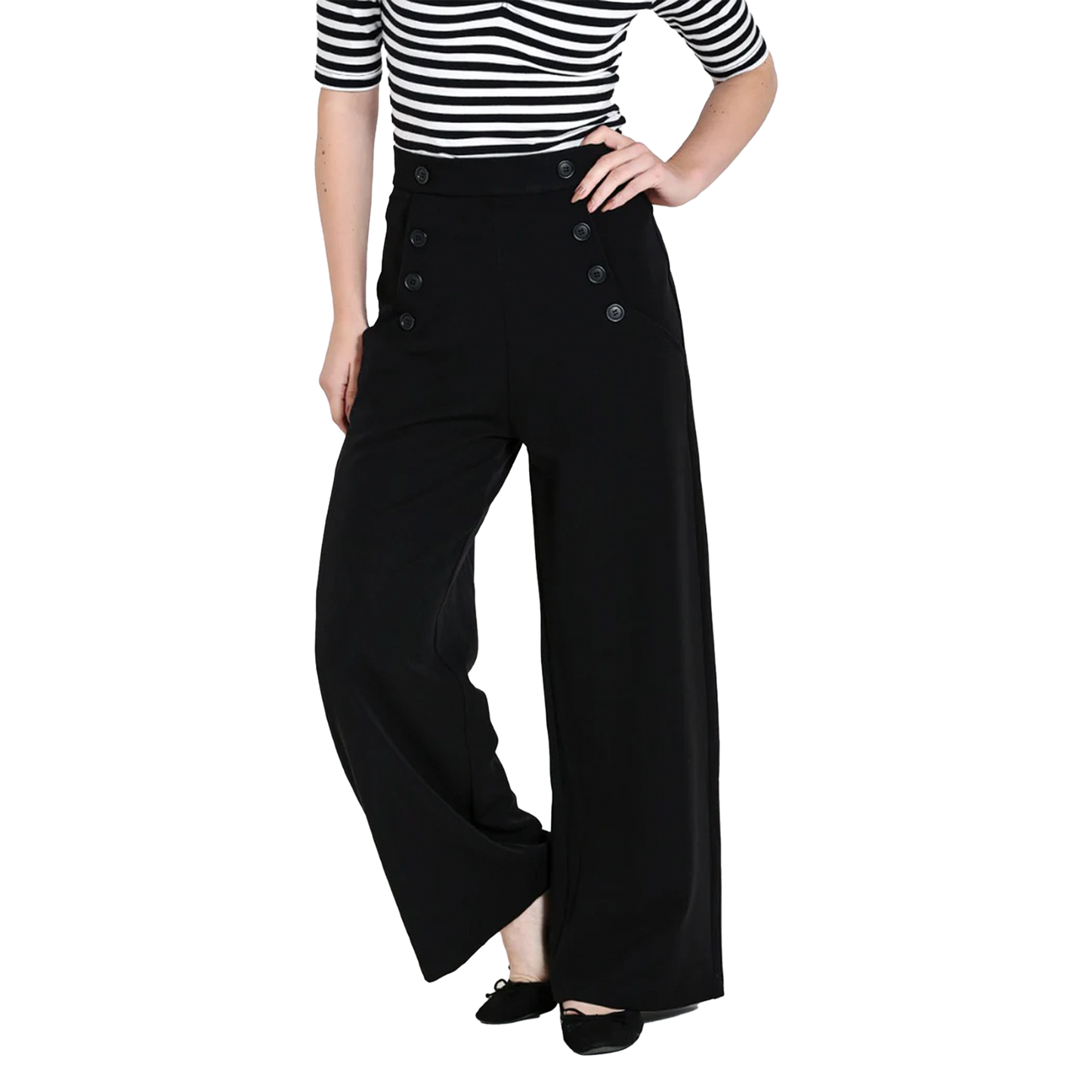 HELL BUNNY Carlie Swing Trousers - Black