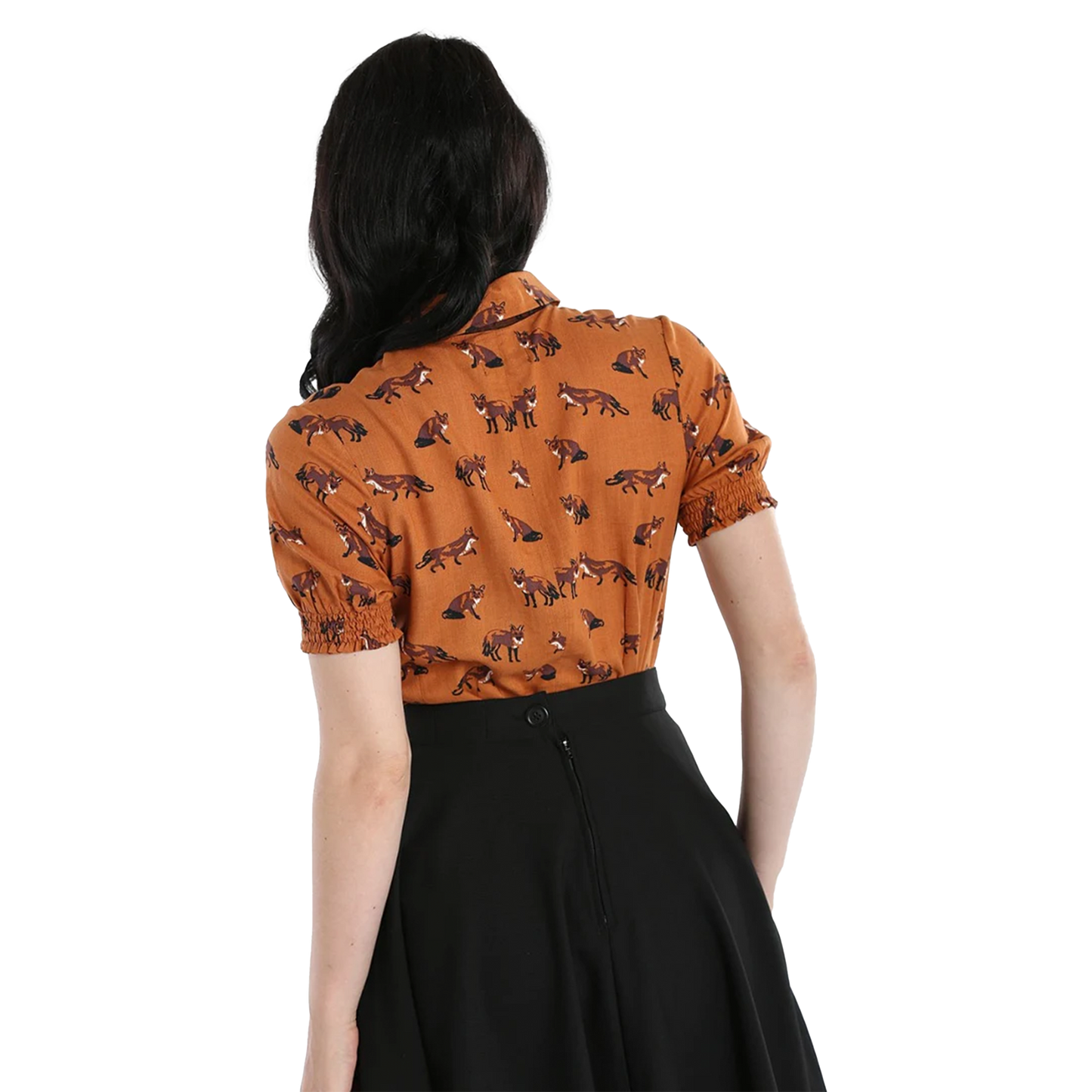 HELL BUNNY Vixey Blouse - Brown