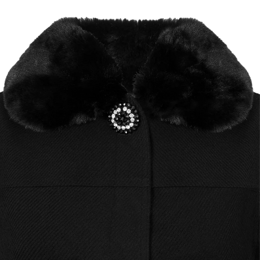 HELL BUNNY Coat Devon Cape - Black