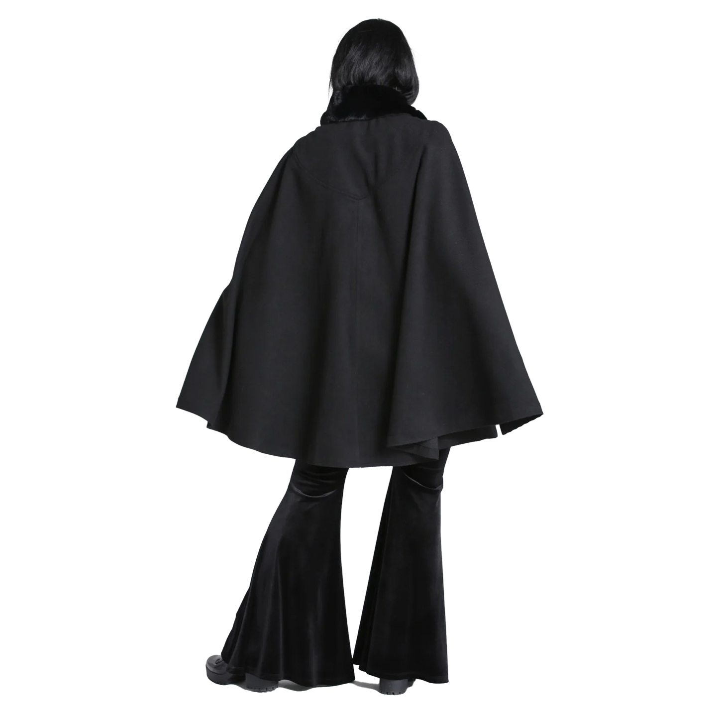 HELL BUNNY Coat Devon Cape - Black