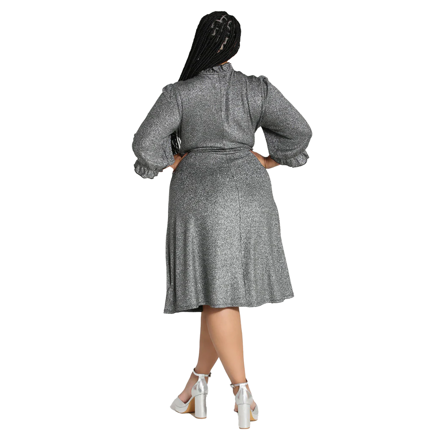 HELL BUNNY Dress Mid Haze - Silver