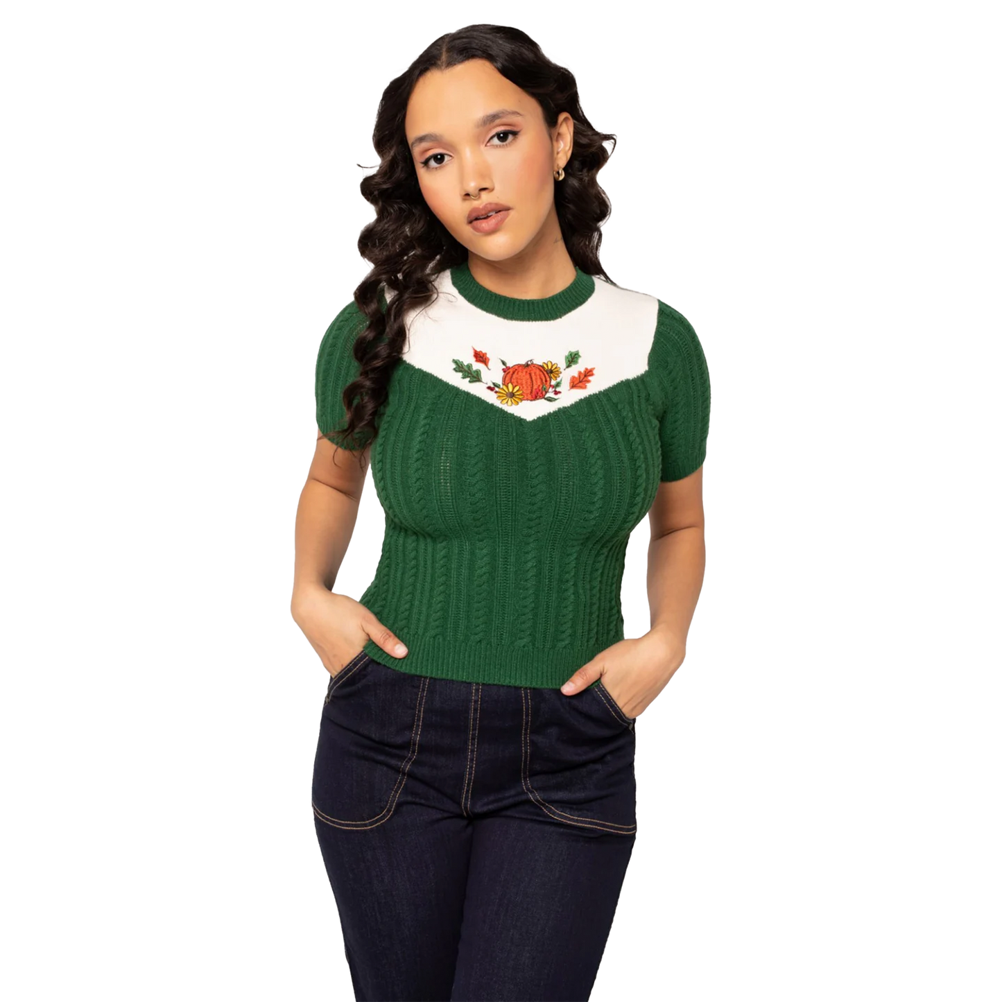 HELL BUNNY Autumn Top - Green