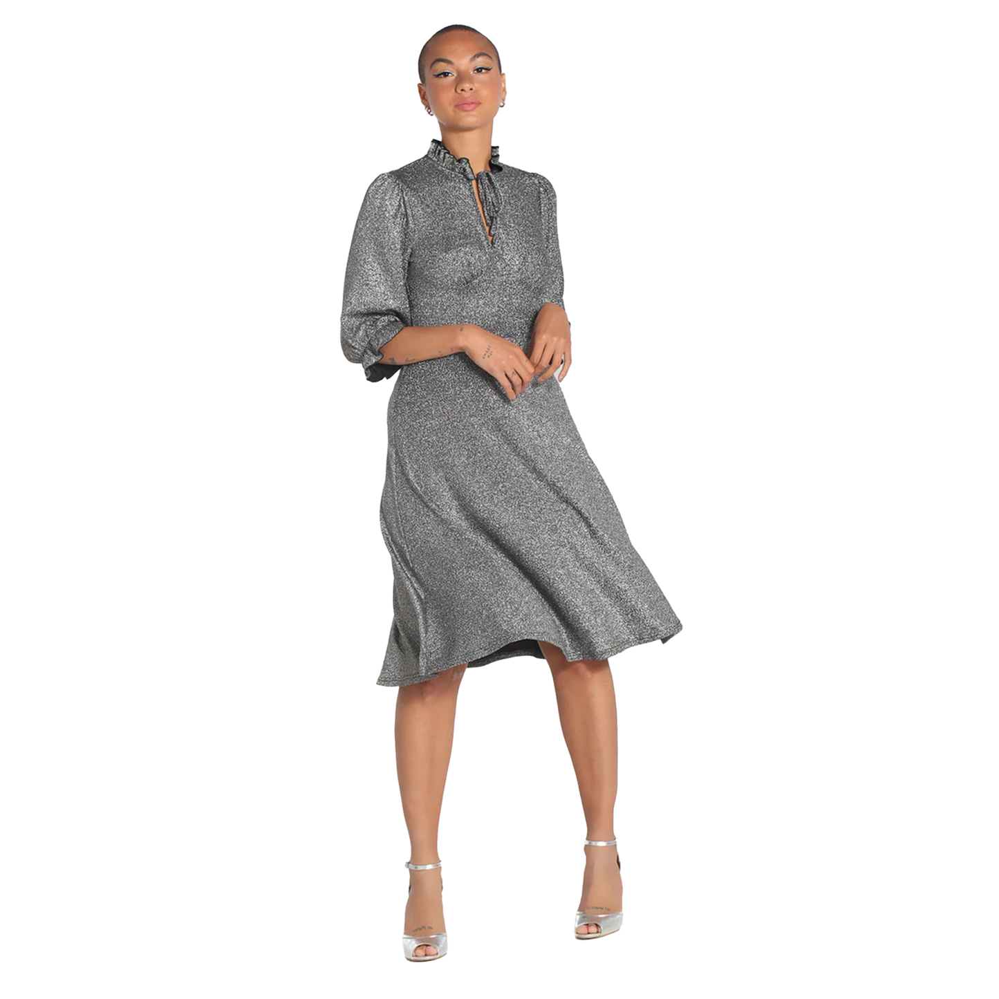 HELL BUNNY Dress Mid Haze - Silver
