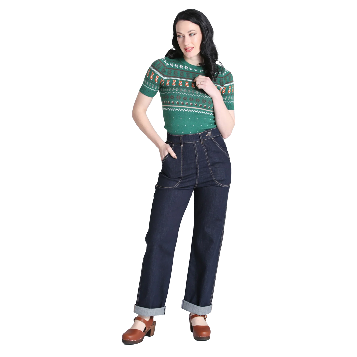 HELL BUNNY Jumper Vixey - Green