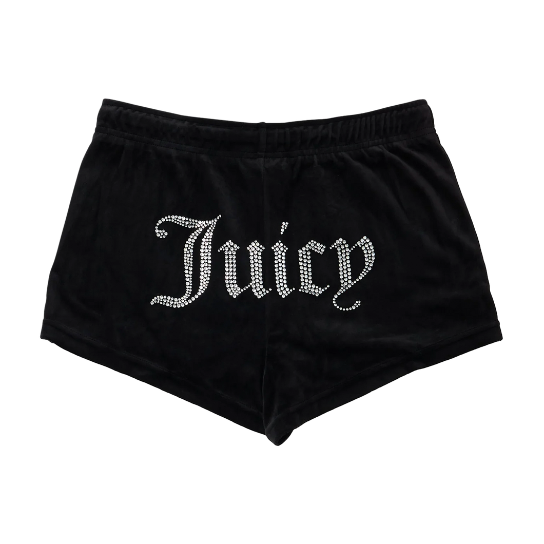 JUICY COUTURE Tamia Track Shorts Velour Black