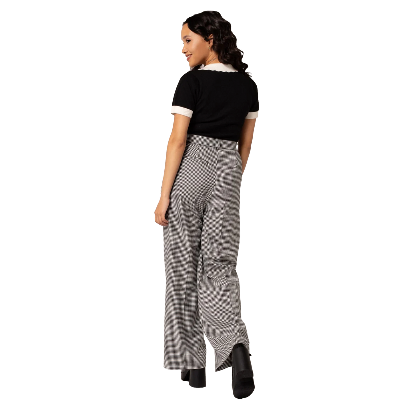 HELL BUNNY Teddy Trousers - Black/White