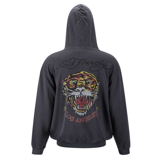 ED HARDY Hoodie Melrose Tiger - Charcoal