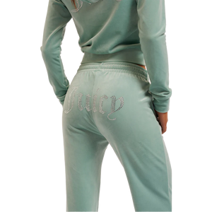 JUICY COUTURE Track Pant Tina Velour Blue Surf