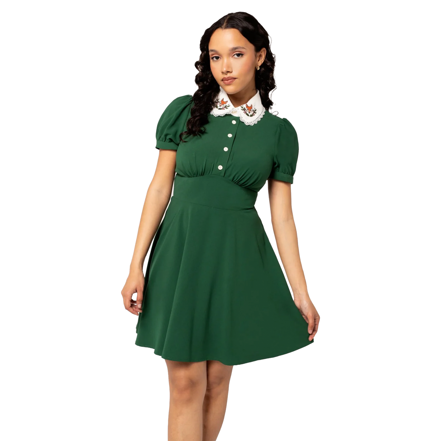 HELL BUNNY Basil Mini Dress - Green