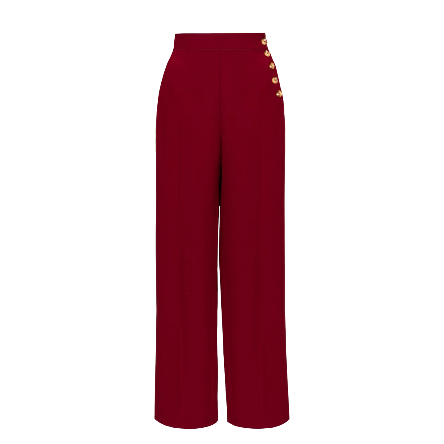 HELL BUNNY Ginger Swing Trousers - Dark Red