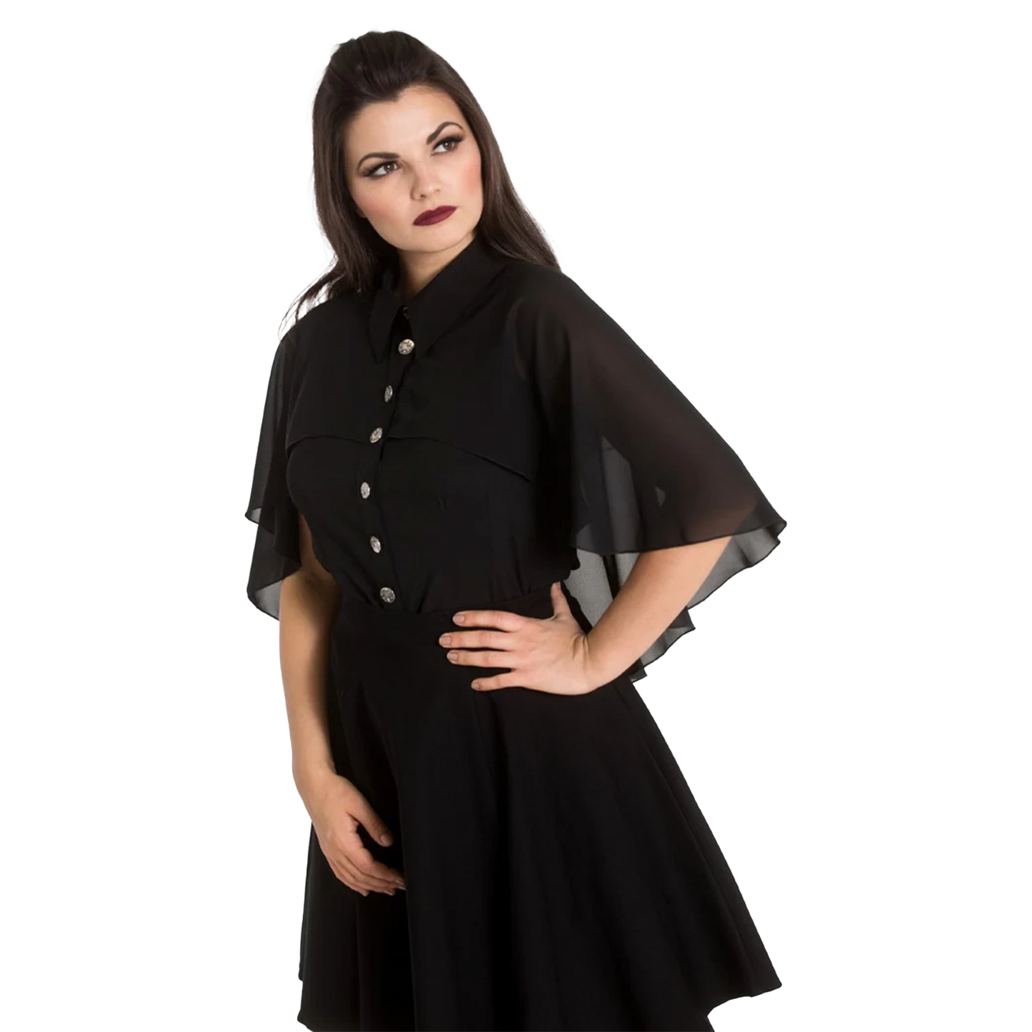 HELL BUNNY Draco Blouse - Black