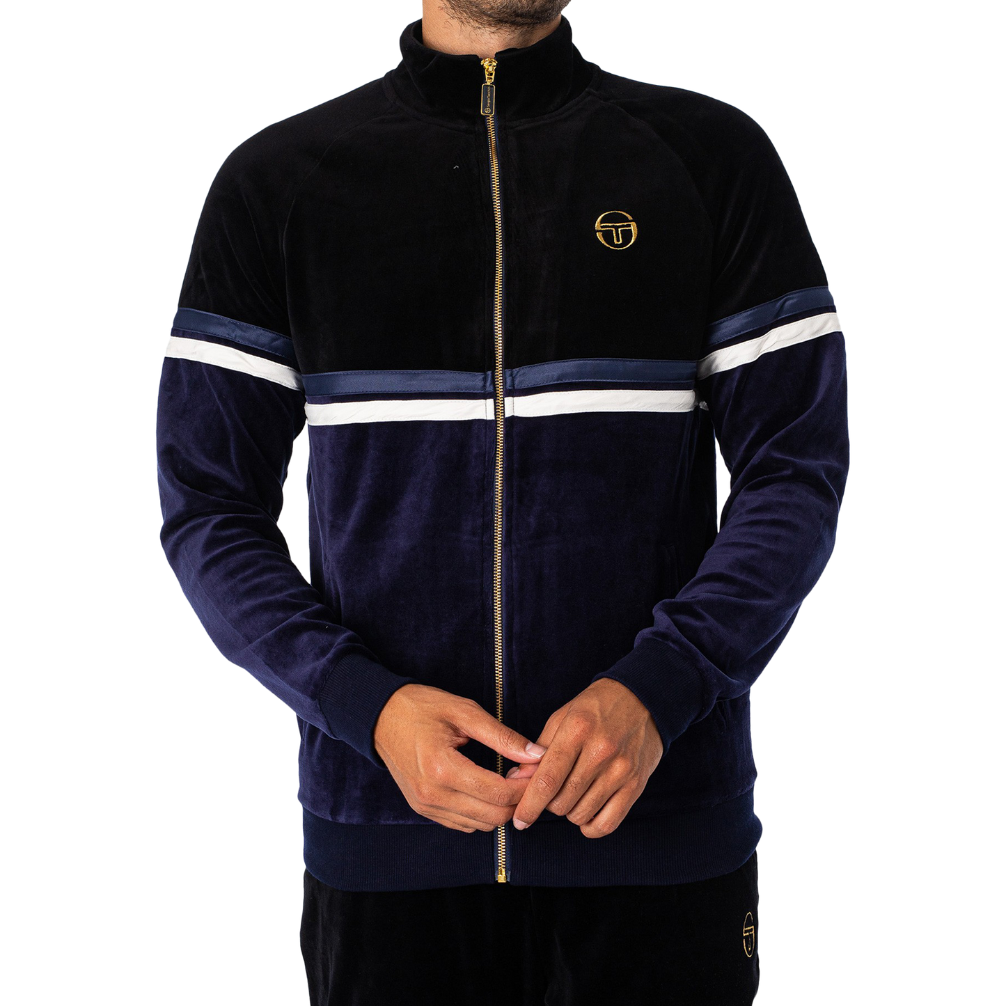 Sergio Tacchini Orion Luxe Track Top - Black/Maritime Blue