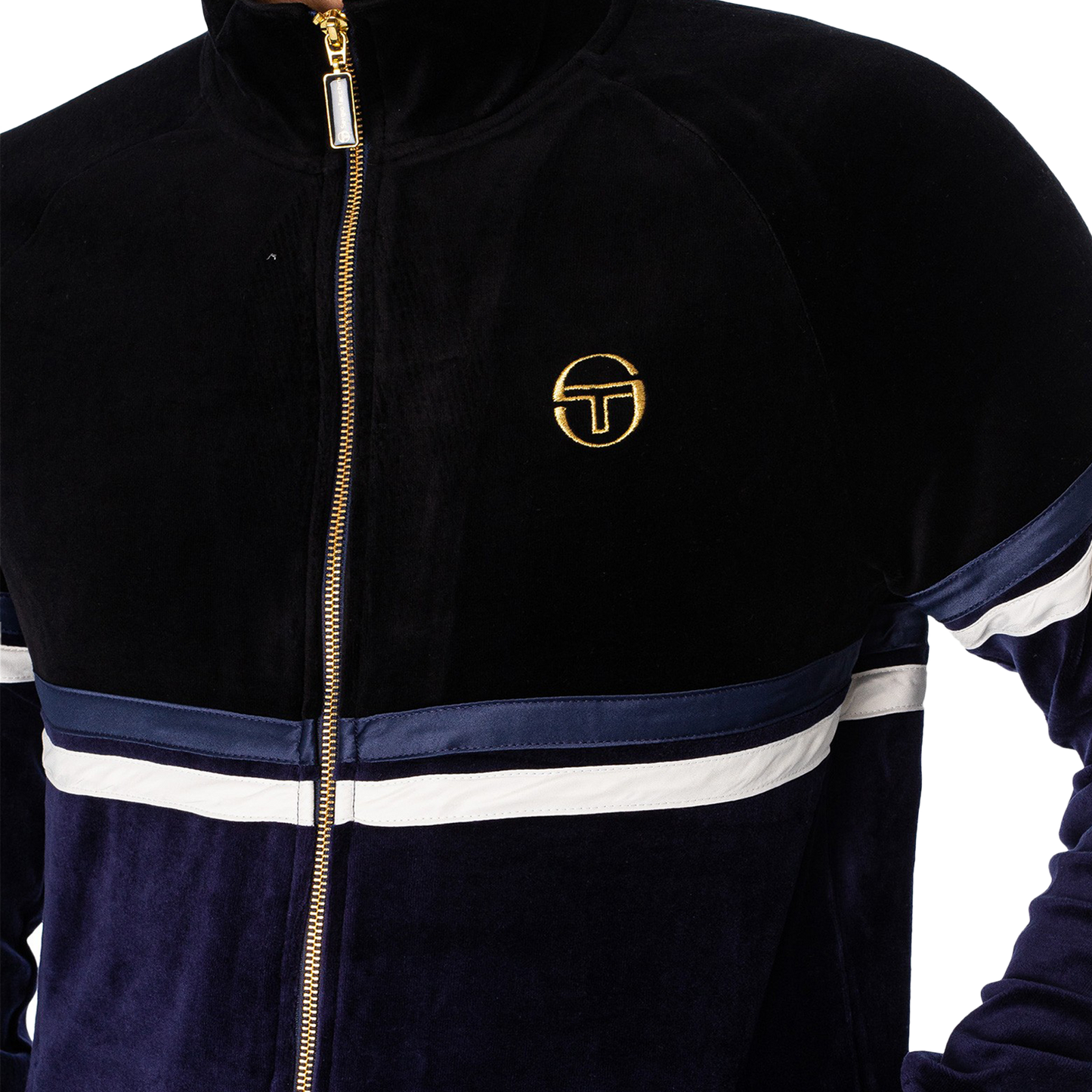 Sergio Tacchini Orion Luxe Track Top - Black/Maritime Blue