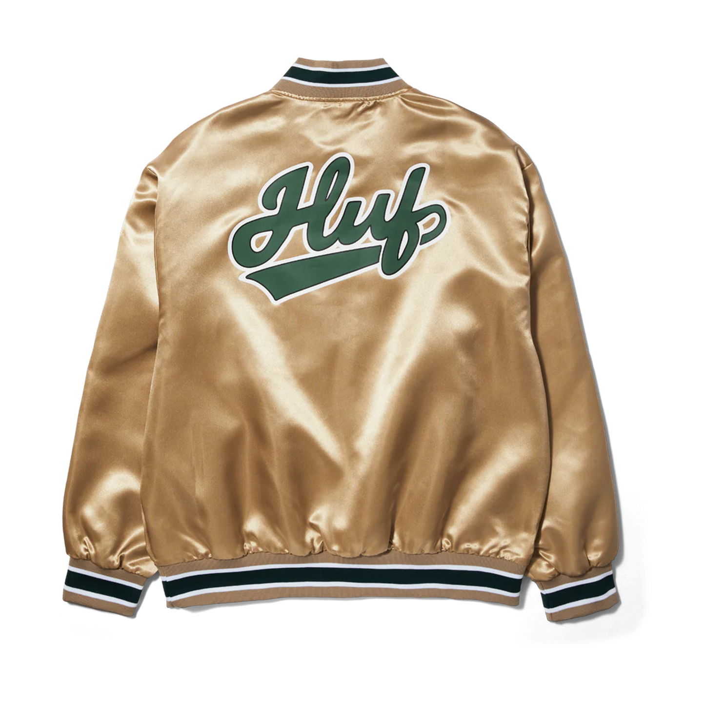 HUF Pop Fly Satin Baseball Jacket/ Tan