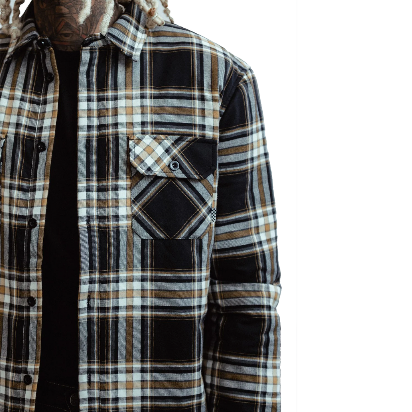 CHET ROCK Overshirt Flannel Checked - Mustard