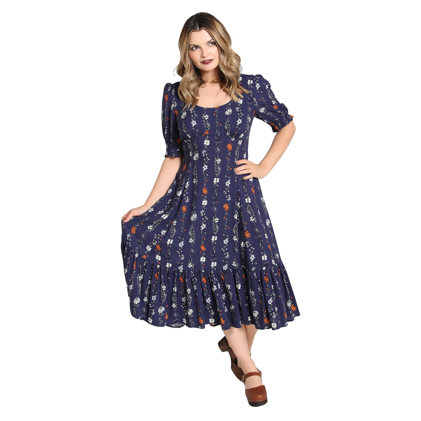HELL BUNNY Asta Maxi Dress - Blue