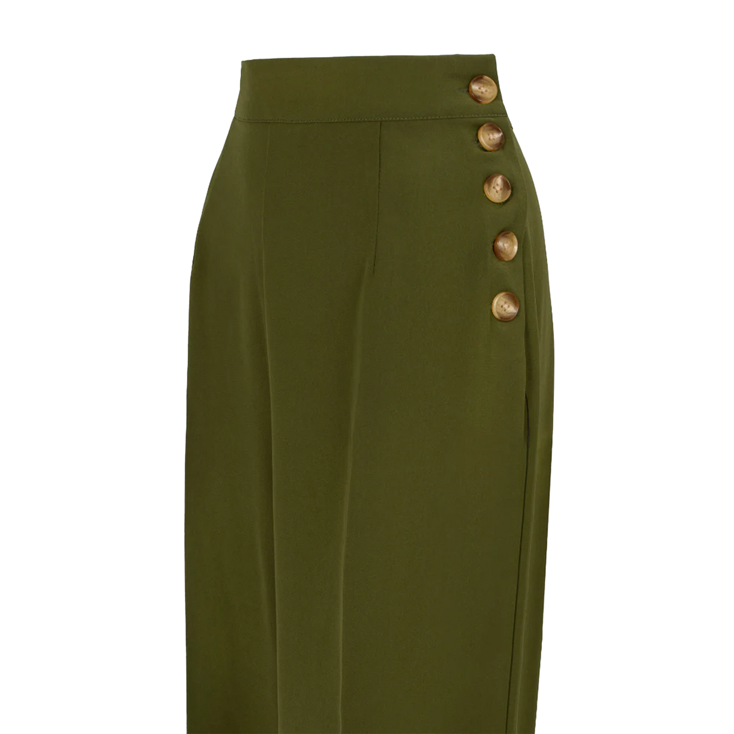 HELL BUNNY Ginger Swing Trousers - Dark Green