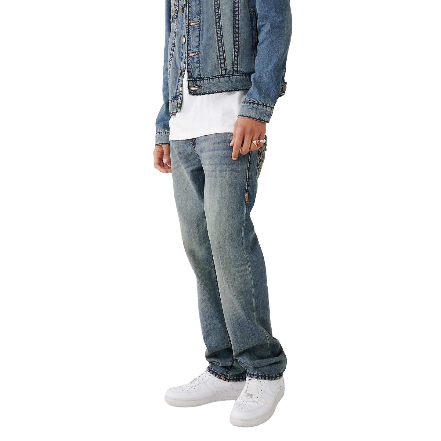 TRUE RELIGION RICKY SUPER T FLAP MINER MEDIUM WASH