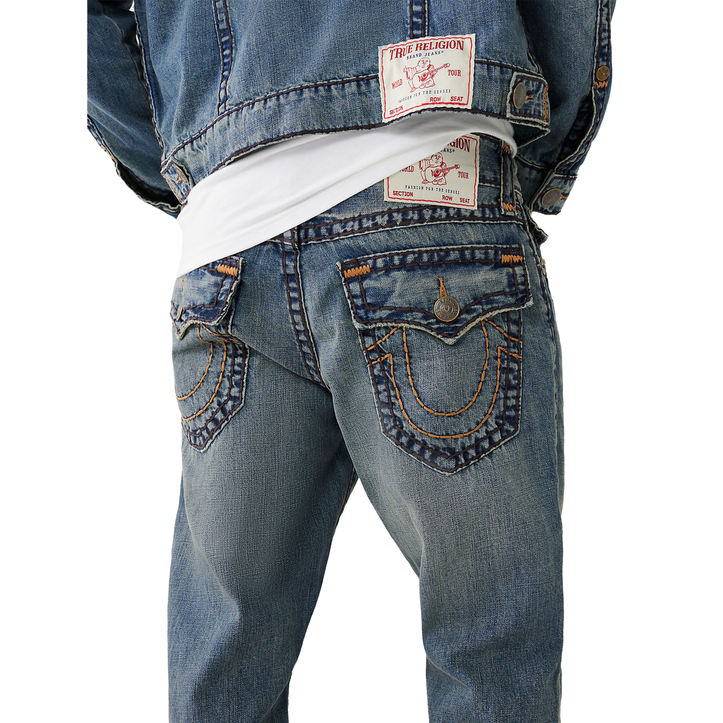 TRUE RELIGION RICKY SUPER T FLAP MINER MEDIUM WASH