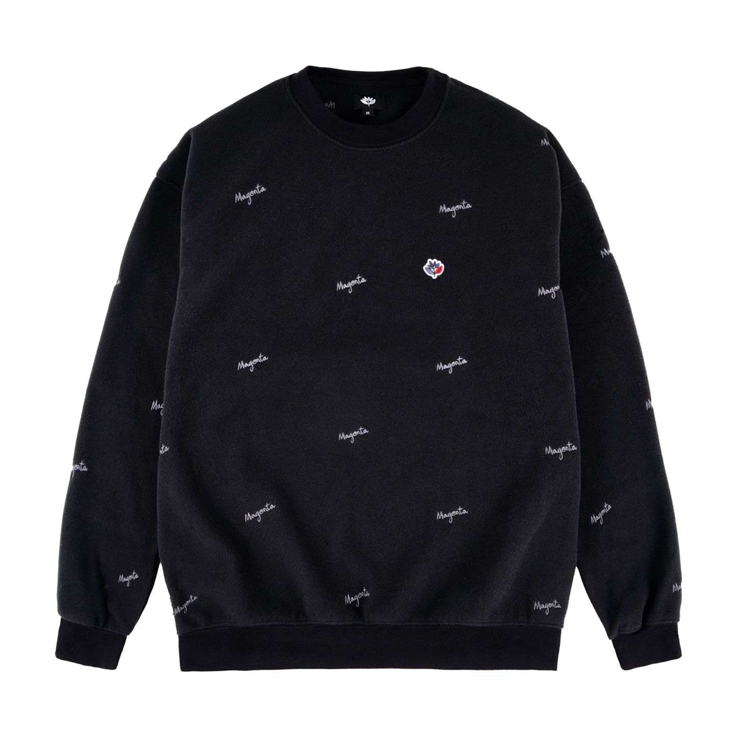 MAGENTA Loop Fleece Crewneck - Black