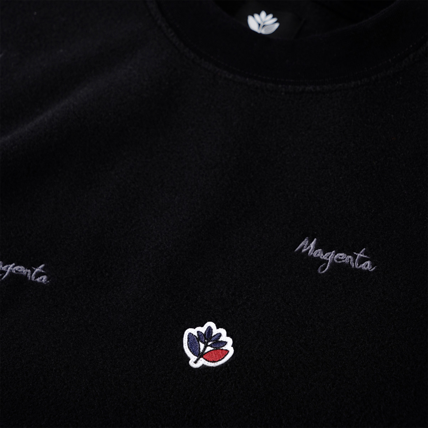 MAGENTA Loop Fleece Crewneck - Black