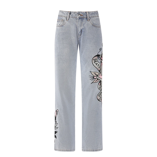 ED HARDY  Straight Denim Jeans Death & Dishonor