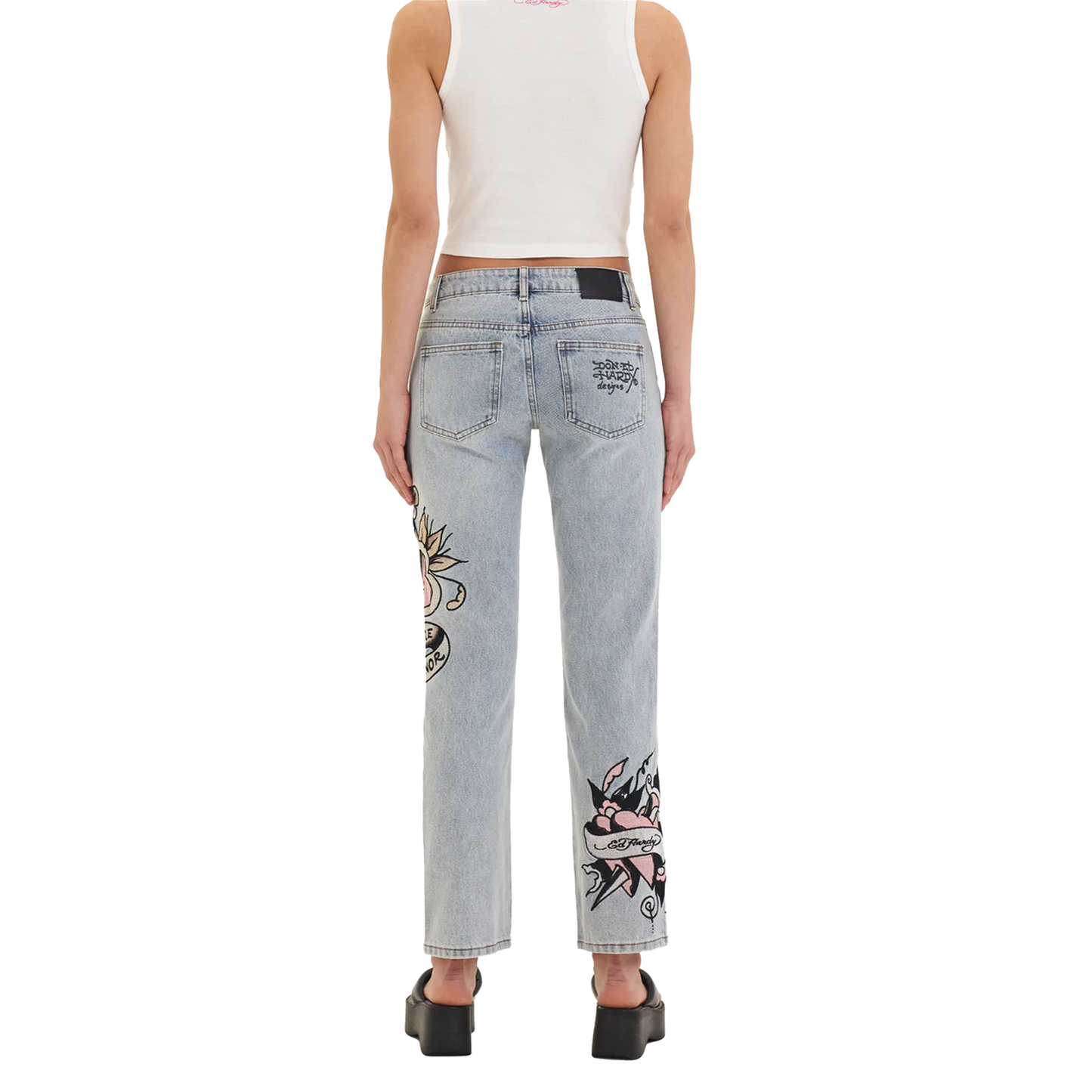 ED HARDY Straight Denim Jeans Death & Dishonor