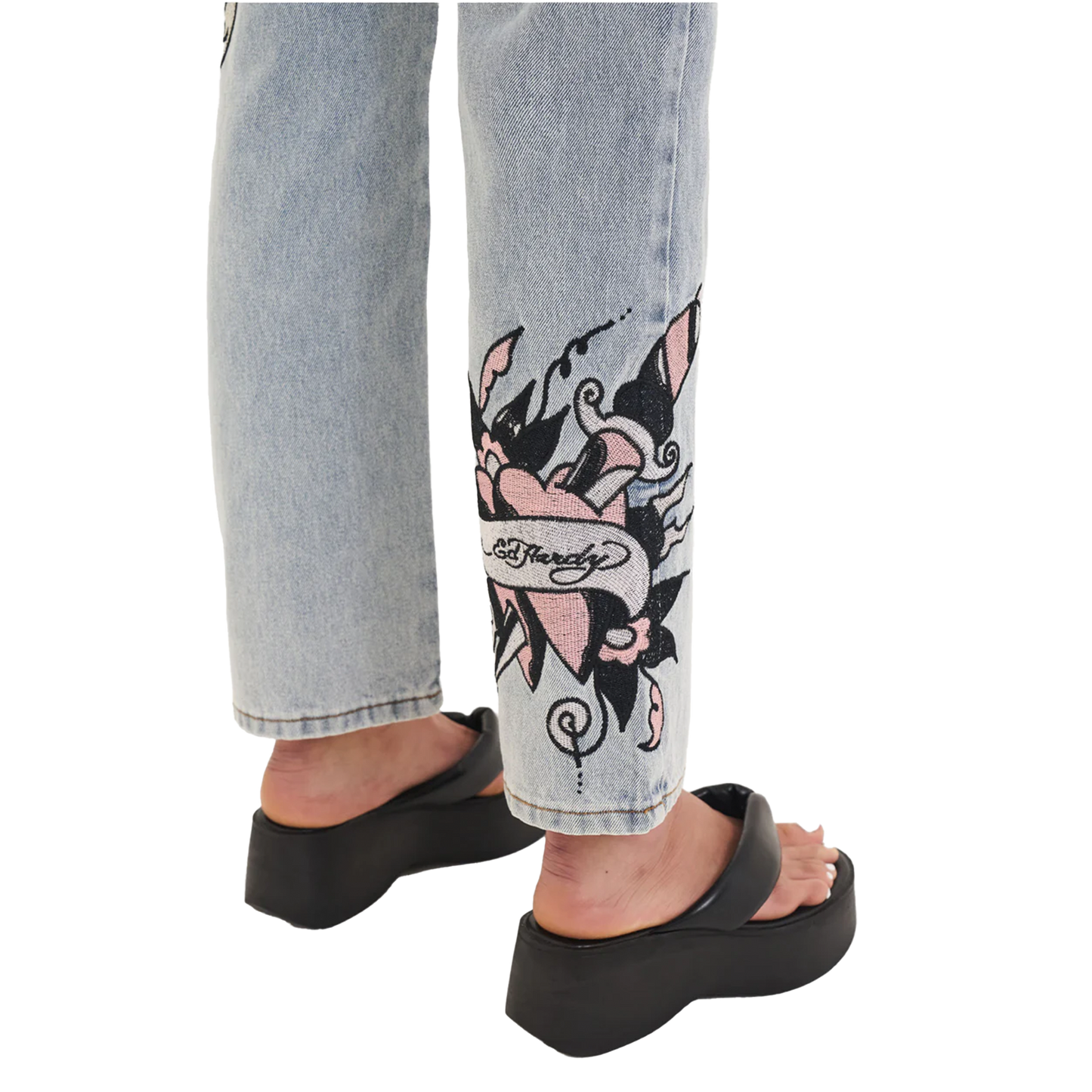ED HARDY Straight Denim Jeans Death & Dishonor