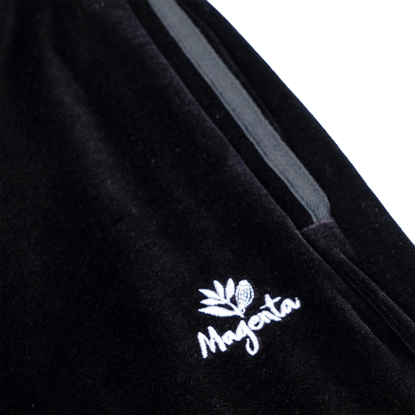 MAGENTA Dimanche Velvet Trackpants - Black