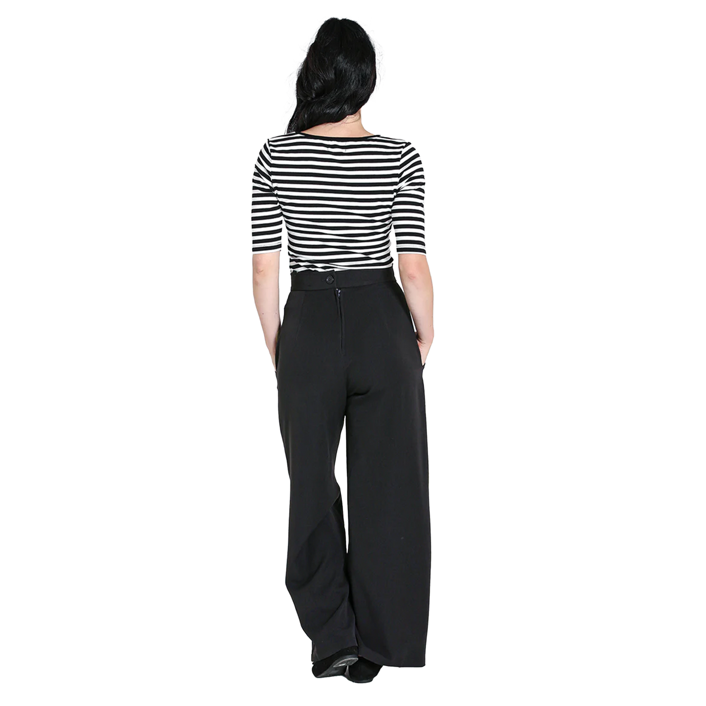 HELL BUNNY Carlie Swing Trousers - Black