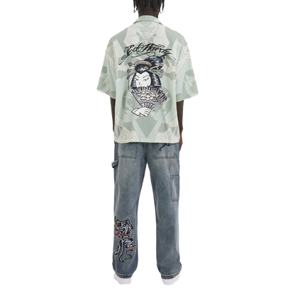 ED HARDY Snake & Panther Carpenter Denim Trousers Jeans