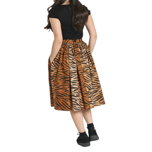 HELL BUNNY Skirt Tora 50's - Brown