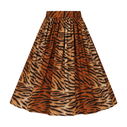 HELL BUNNY Skirt Tora 50's - Brown