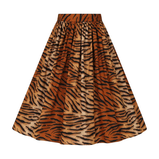 HELL BUNNY Skirt Tora 50's - Brown