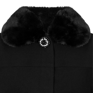 HELL BUNNY Coat Devon Cape - Black