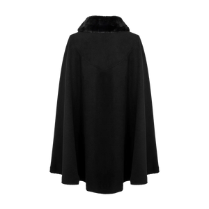 HELL BUNNY Coat Devon Cape - Black