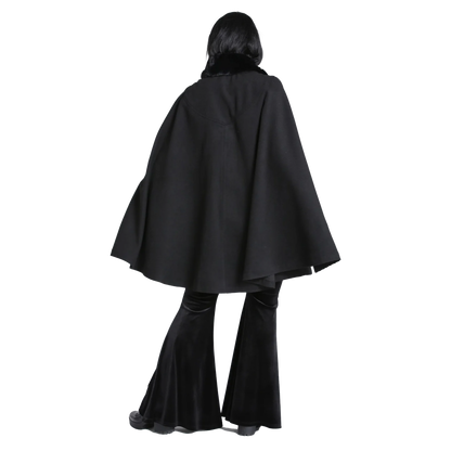 HELL BUNNY Coat Devon Cape - Black