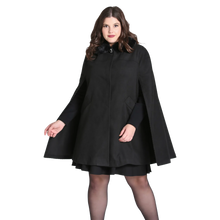 HELL BUNNY Coat Devon Cape - Black