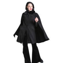 HELL BUNNY Coat Devon Cape - Black