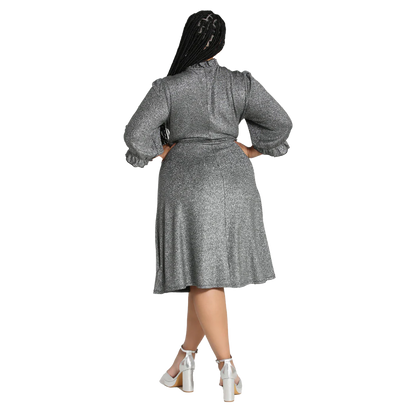HELL BUNNY Dress Mid Haze - Silver
