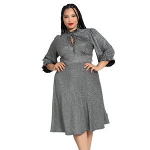 HELL BUNNY Dress Mid Haze - Silver