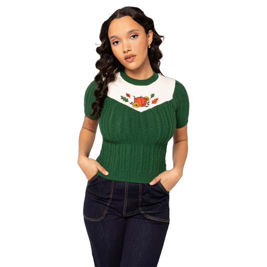 HELL BUNNY Autumn Top - Green