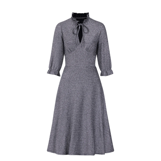 HELL BUNNY Dress Mid Haze - Silver