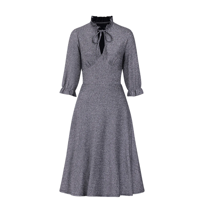 HELL BUNNY Dress Mid Haze - Silver