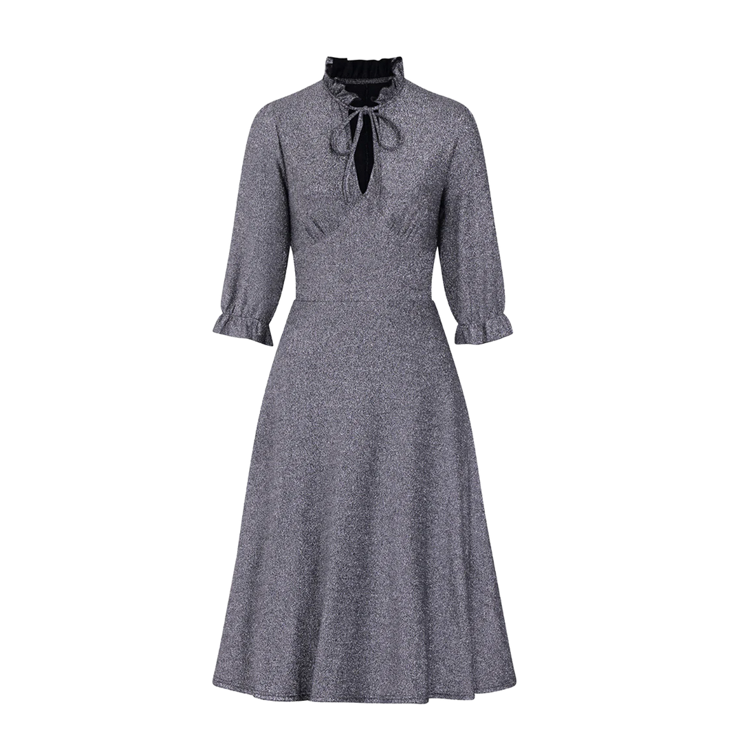 HELL BUNNY Dress Mid Haze - Silver