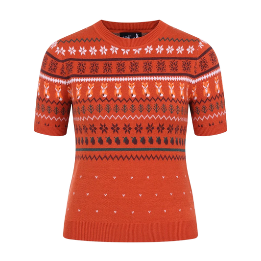 HELL BUNNY Jumper Vixey - Brown