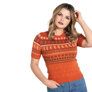 HELL BUNNY Jumper Vixey - Brown