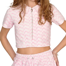 JUICY COUTURE Mindy Monogram Towelling Shirt Pink