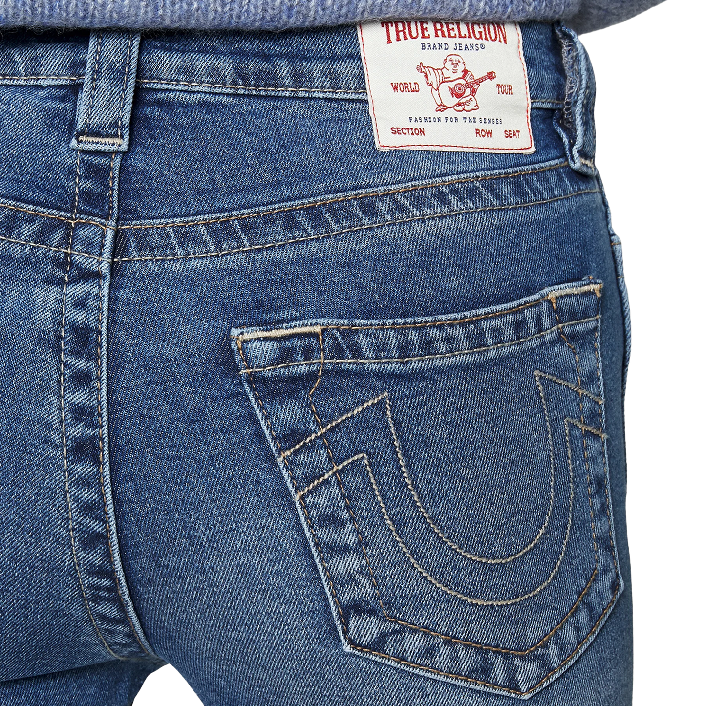 TRUE RELIGION Reagan High Rise Flare Jean With Slit - Forgotten Path