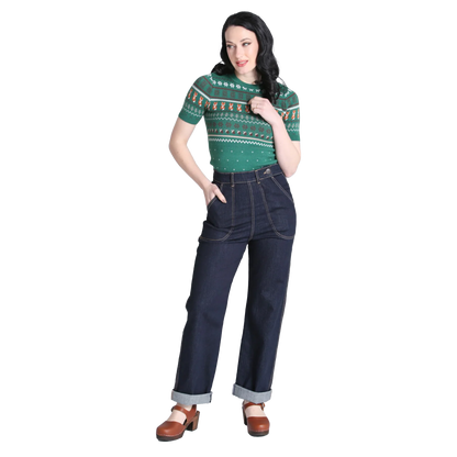 HELL BUNNY Jumper Vixey - Green